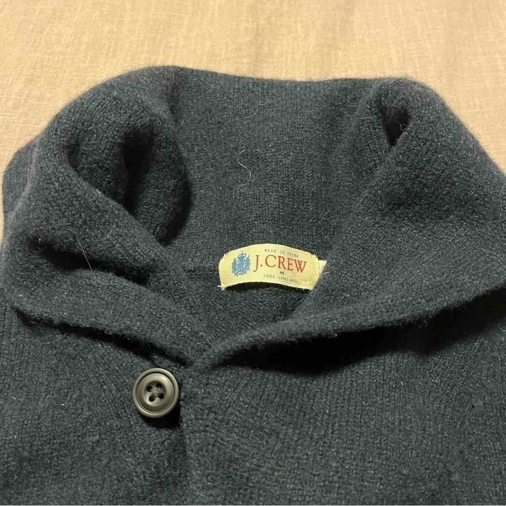 J. Crew Men's 100% Lambs Wool Shawl Collar Sweater Elbow Patches Size Medium